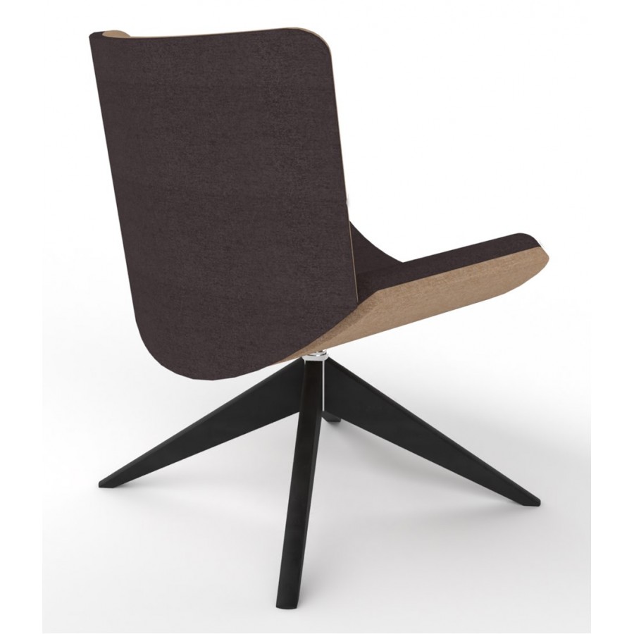 Review Upholstered Lounge Chair With Wooden Pyramid Base